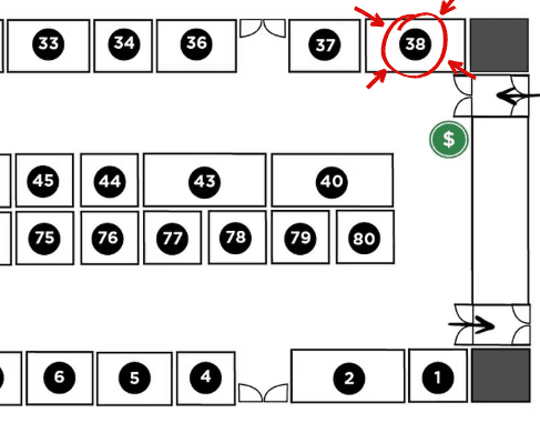 Tent building booth map