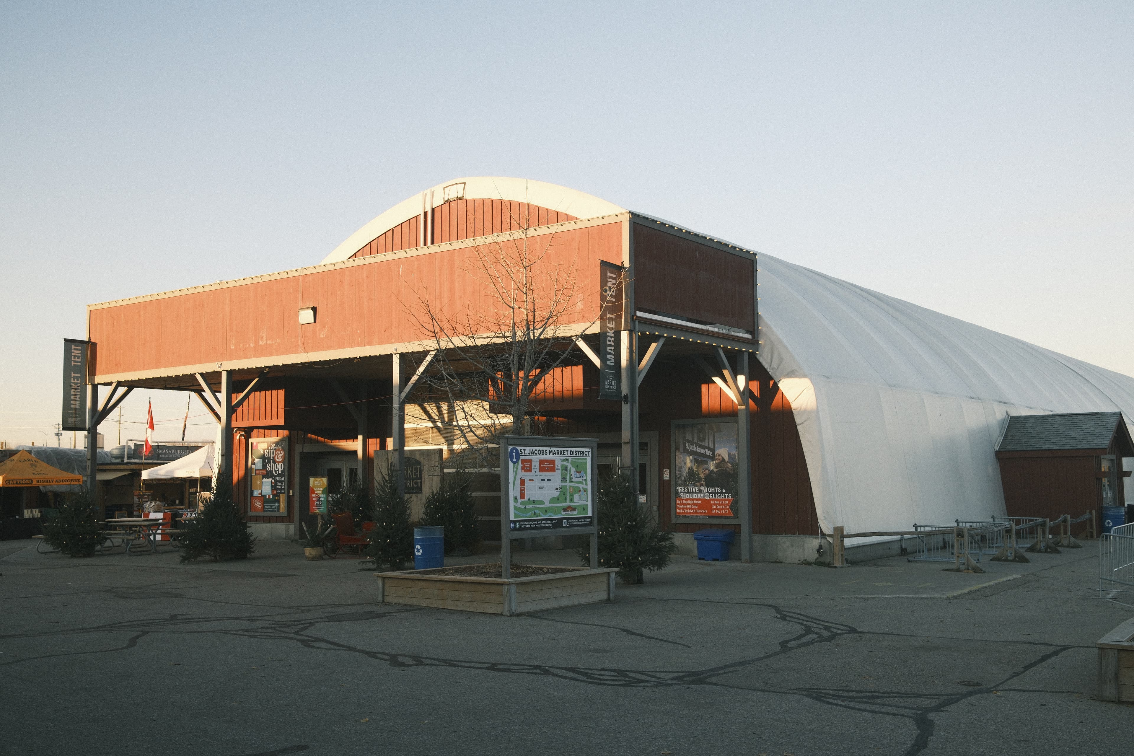 Tent building exterior